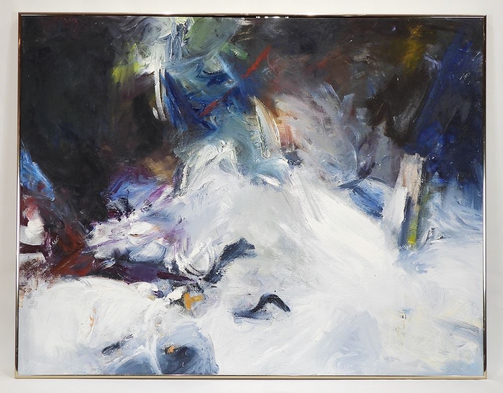 Oil on Canvas signed Irma Argyriou 1998 Verso, 34 1/2 x 44 1/2", "Stormy Tumult".: Oil on Canvas signed Irma Argyriou 1998 Verso, 34 1/2 x 44 1/2", "Stormy Tumult".