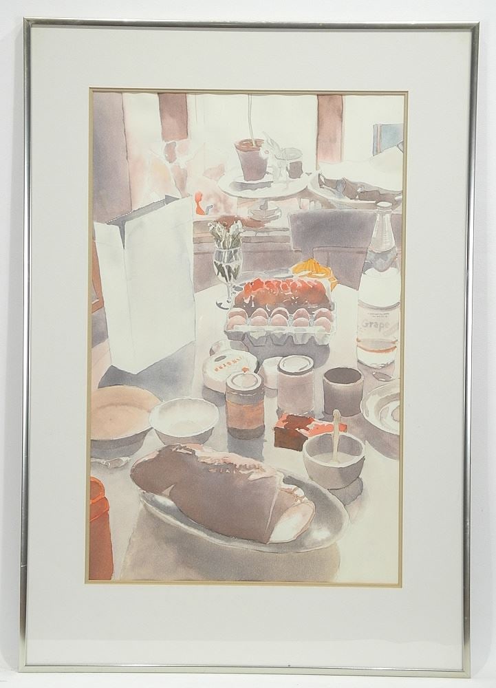 Watercolour signed Keith Donovan Verso, 22 x 14", "Geneve Natur Mart" (1 of 4)
