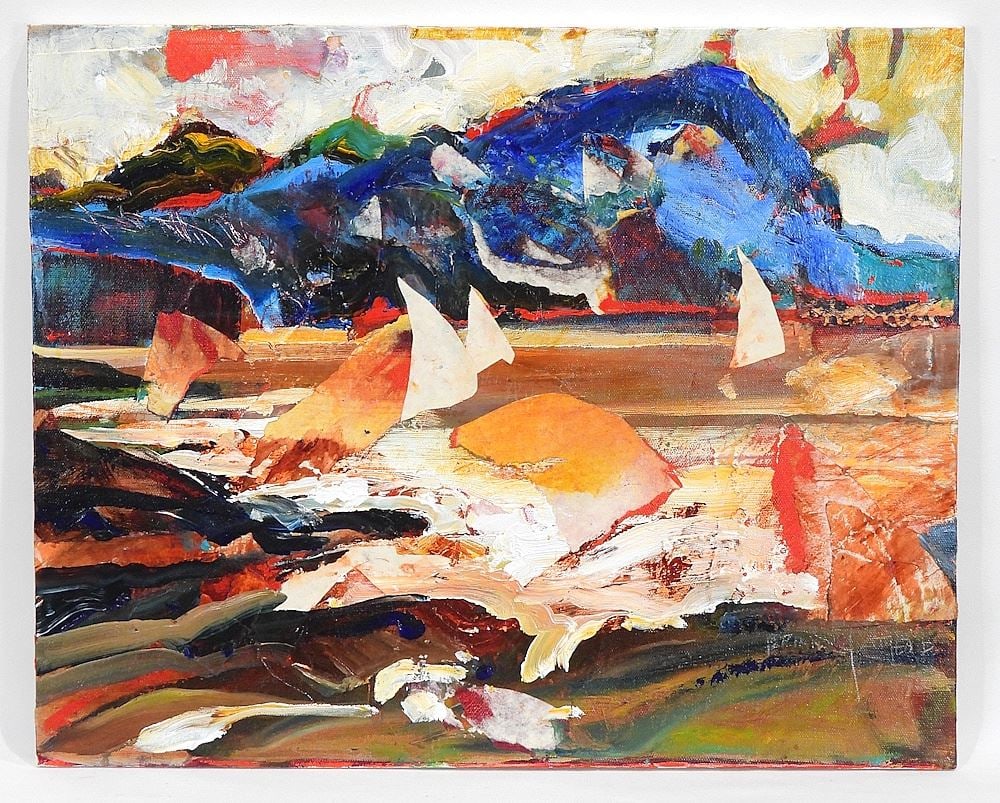Acrylic on Canvas signed Brian Atyeo, 16 x 26", "Three Sheets to the Wind" (unframed). (1 of 5)