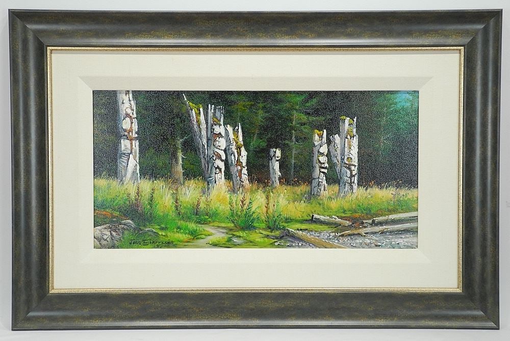 Acrylic on Canvas signed John Einerssen, 12 x 24", "Whispering Silence". (1 of 5)