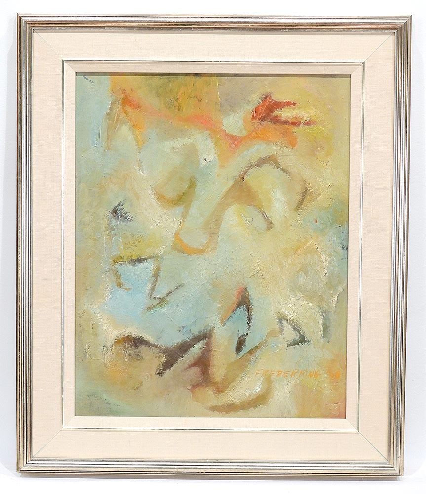 Oil on Canvas signed Frederking (Elva), 20 x 16", "Abstract Face". (1 of 4)