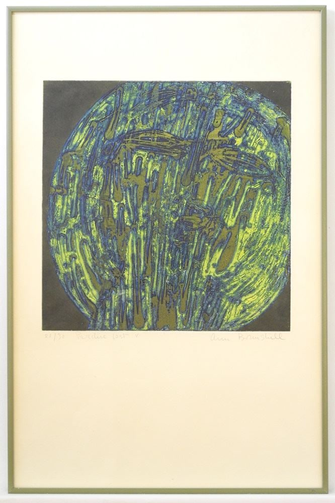 Lithograph signed (Ann) Brunskill, #21/30, 12" x 12", "Paradise Lost V". (1 of 4)