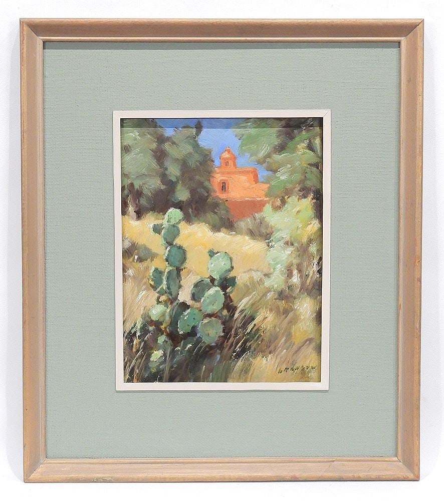 Oil on Board signed (Helmut) Gransow , 12 x 9", "The Orange House". (1 of 4)
