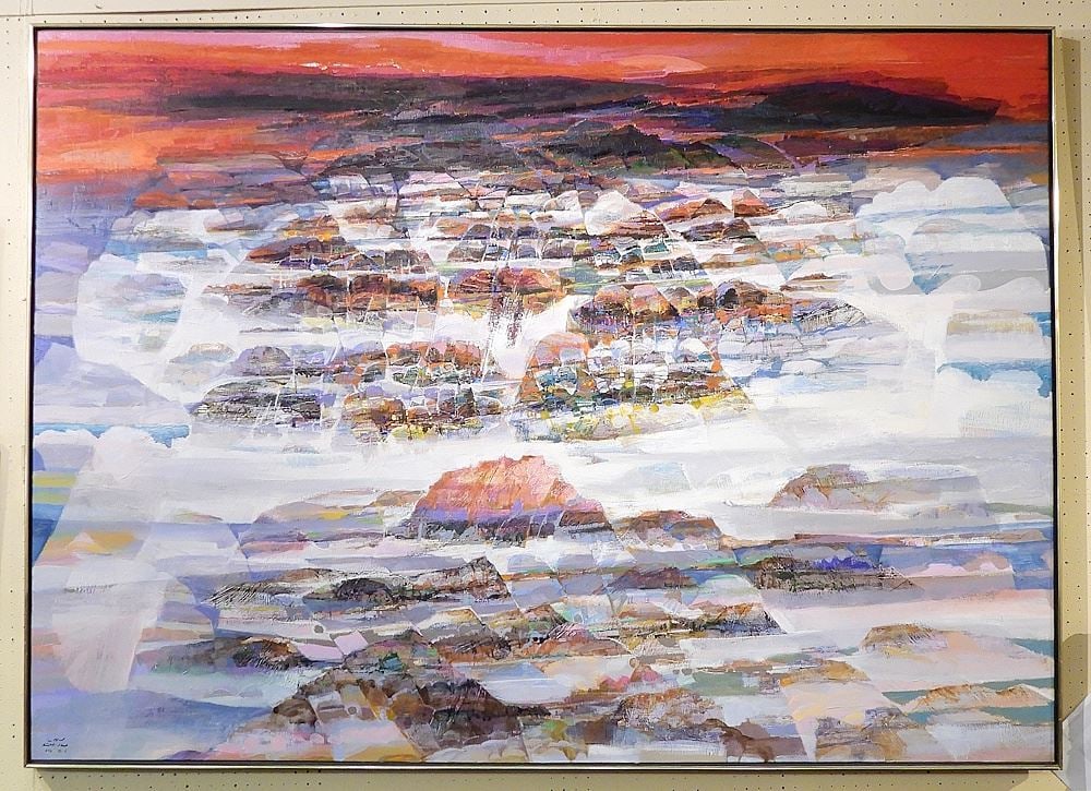 Oil on Canvas signed Lau Chun 1981, 60 x 72", "Hawaiian Sunrise". (1 of 4)
