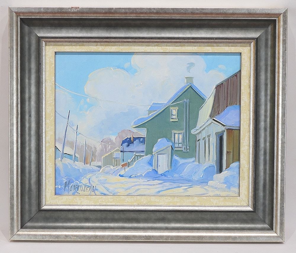 Oil on Board signed (Louise) Martineau, 16 x 20", "L'Entree". (1 of 5)