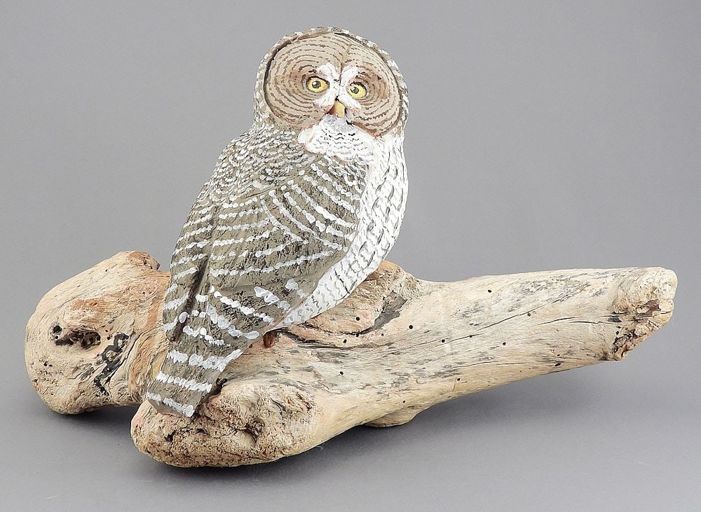 Pottery Sculpture Monogrammed EL (Edith Landsdowne), 14 3/4"L, "Seated Owl". (1 of 5)