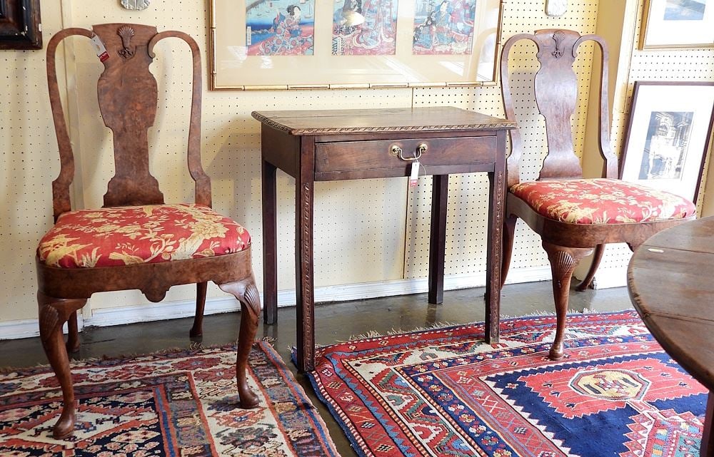 Pair of 19th C. Carved Walnut Side Chairs. (1 of 3)