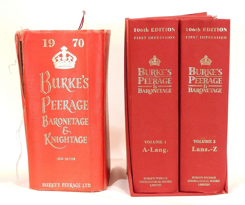 Book: Two Editions Burke's Peerage, 105th & 106th. (1 of 5)