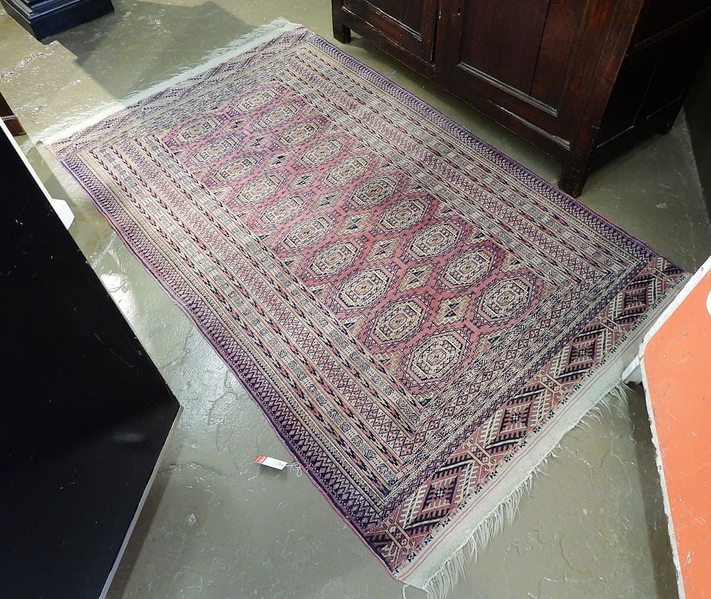 Old Hand Knotted Turkmen Carpet, Approximately 3'11" x 6'10".: Old Hand Knotted Turkmen Carpet, Approximately 3'11" x 6'10".