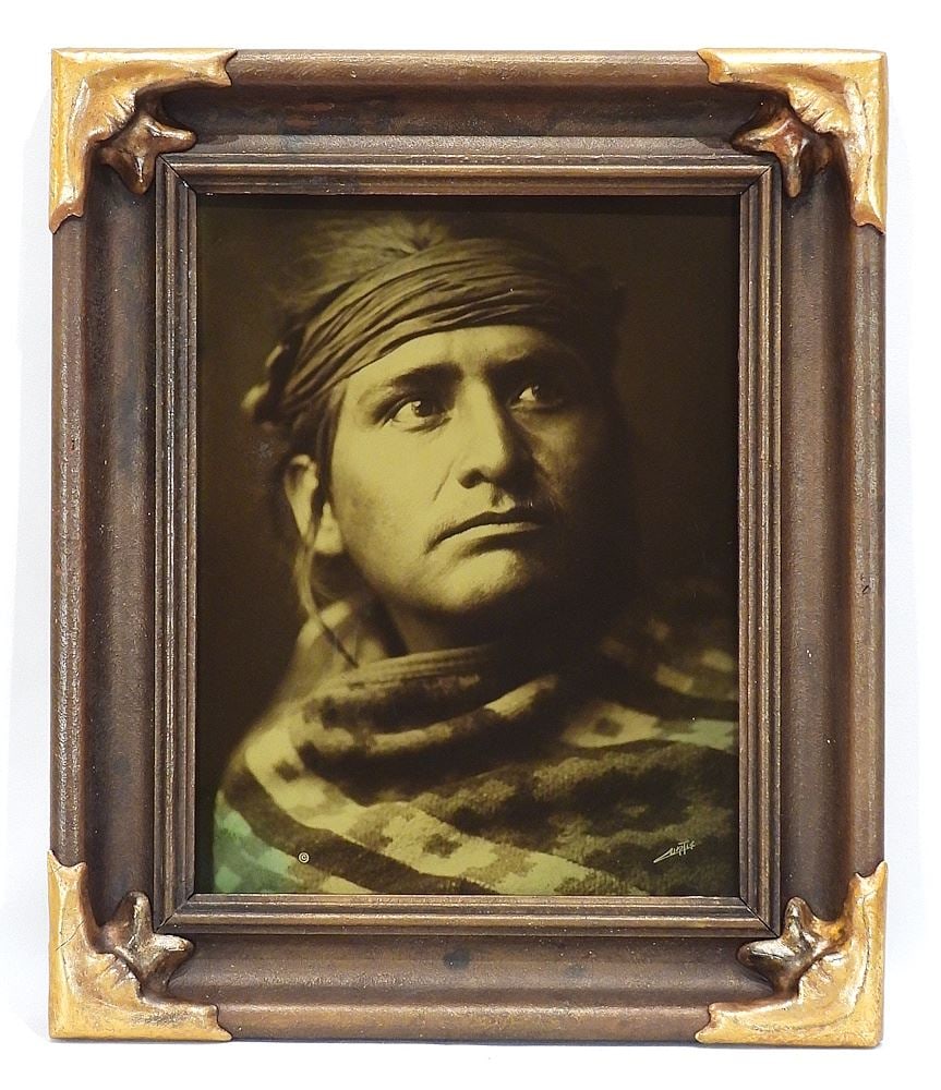 Edward Sheriff Curtis Orotone, 14 x 11", "Chief of The Desert", with Restored Frame. (1 of 6)
