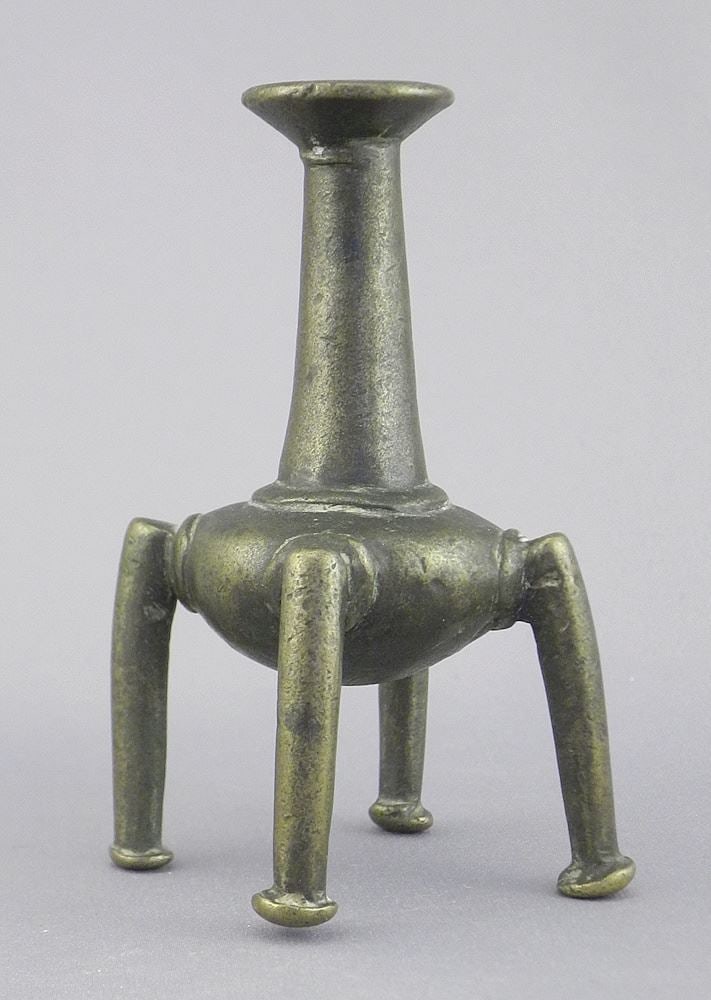 Antique Persian Bronze Kohl Jar, 3 1/4"h, 112.8g. (1 of 4)