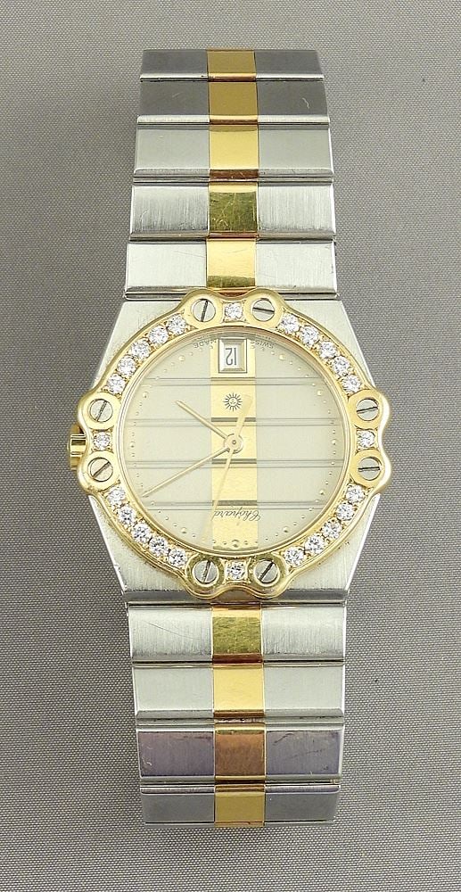 Chopard St. Moritz 18K & Stainless Diamond Set Wristwatch. (1 of 6)