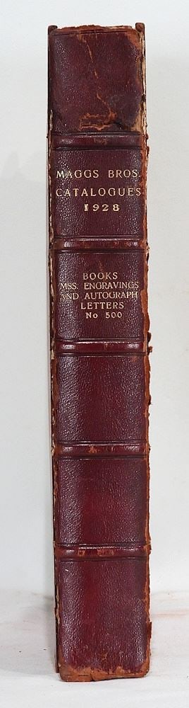 Book: "Maggs Bros. Catalogues 1928"- Maggs Bros-London-1928 (condition noted). (1 of 6)