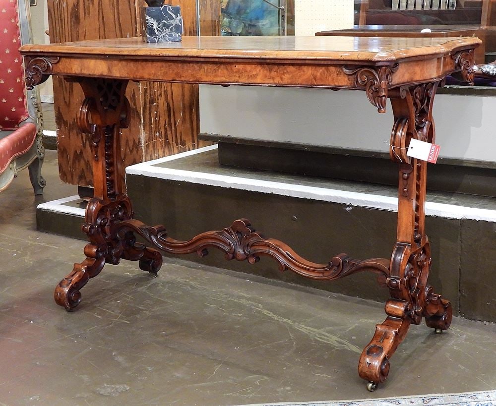 Mid-Victorian Walnut Sofa Table, 29 5/8 x 41 3/4 x 21 3/4". (1 of 3)