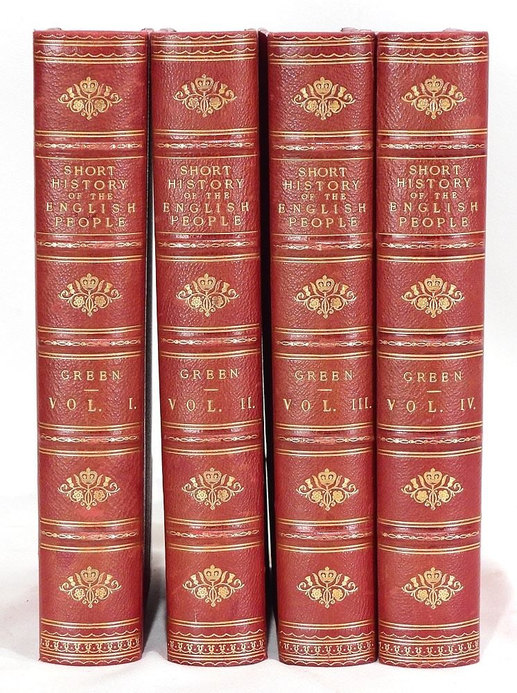 Books: Four Volumes "Short History of the English People-Illustrated- J.B. Green-London-MacMilla (1 of 7)