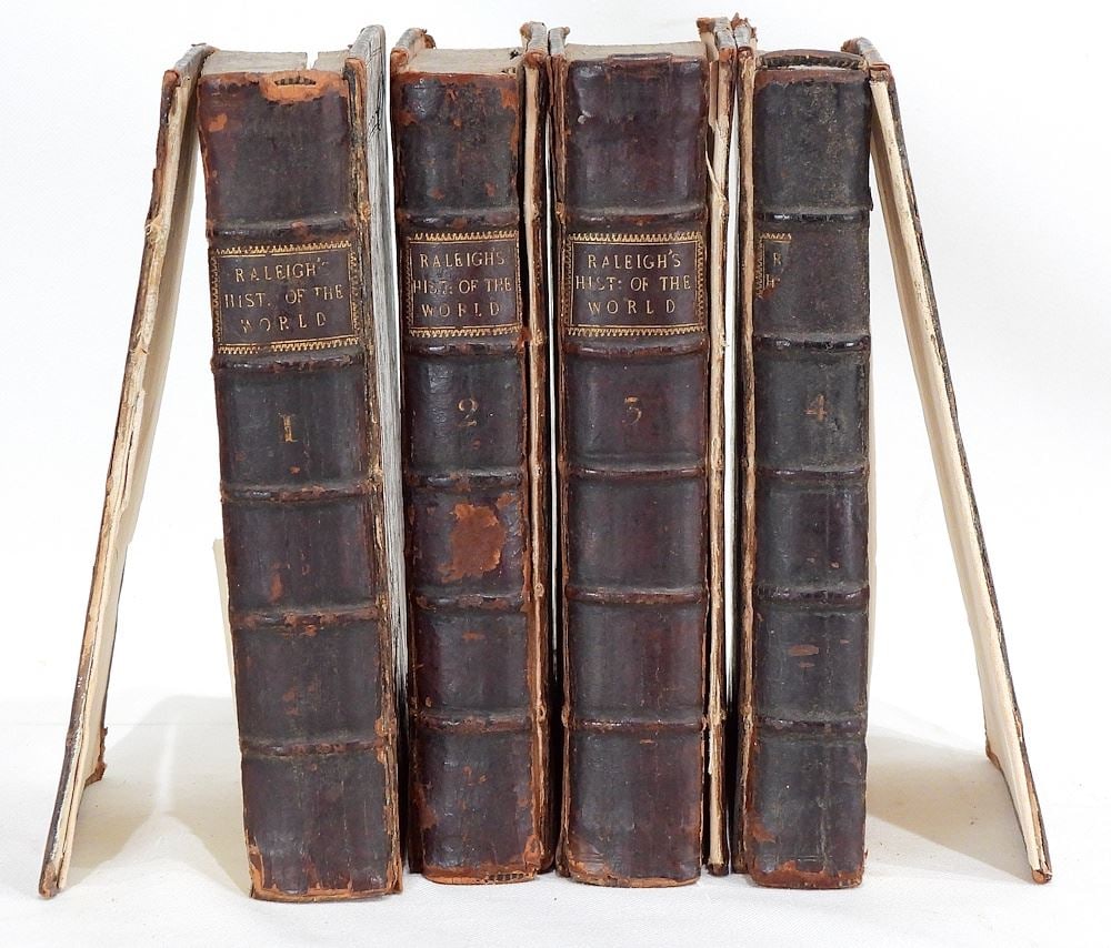 Books: Four Volumes "The General History of the World"-W. Raleigh- London-Bell/Smith-1708 (co (1 of 7)