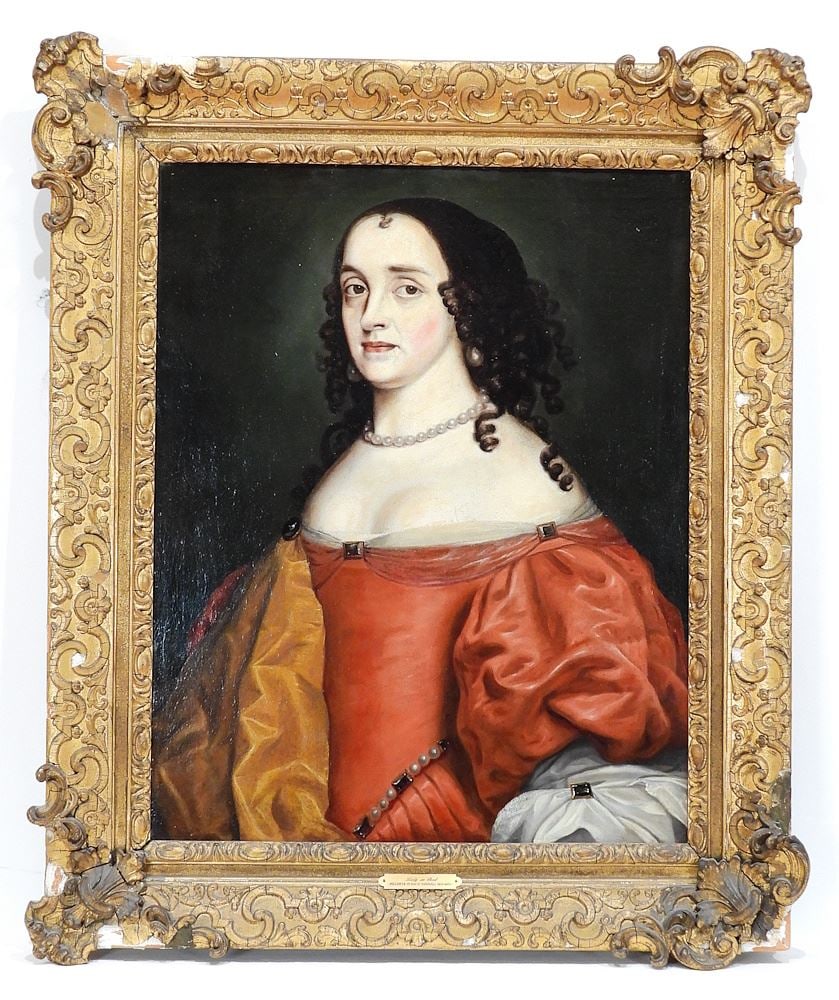Oil on Canvas Follower of David Scougall, 30 x 24", "Portrait of a Lady". (1 of 10)