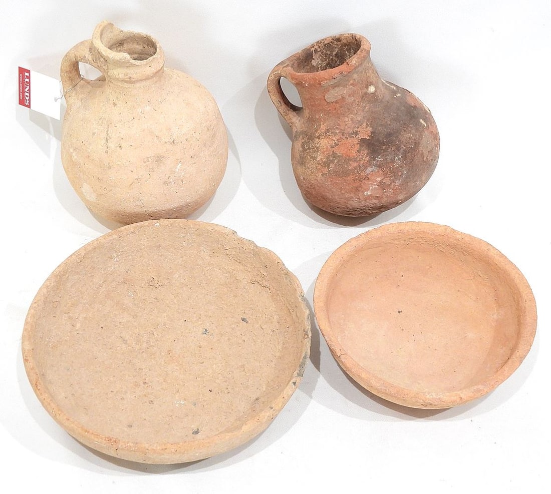 Collection of Four Ancient Vessels & Bowls: Palestine 2500-2000 BC, 2 3/8 - 8 1/2"h. (1 of 12)