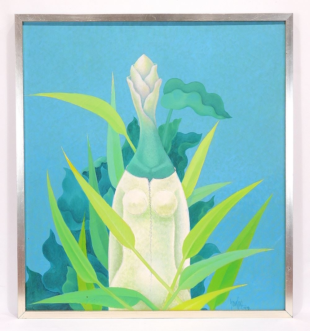 Oil on Canvas signed Somchai (Hattakitkosol) 1970, 30 1/2 x 27 1/2" "Figure Emerging.. (1 of 8)