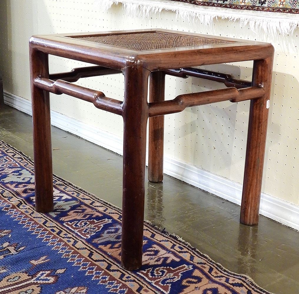 Chinese Rosewood Square Low Table, 18 1/2 x 17 1/4 x 17 1/4" (1 of 3)