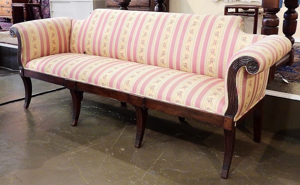 Regency Mahogany Settee, 7'L. (1 of 4)