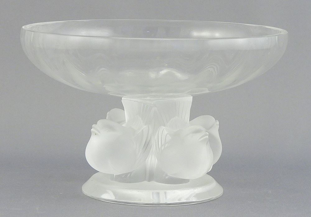 Lalique France "Nogent" Footed Bowl, 3 1/4 x 5 3/8" Diameter. (1 of 5)