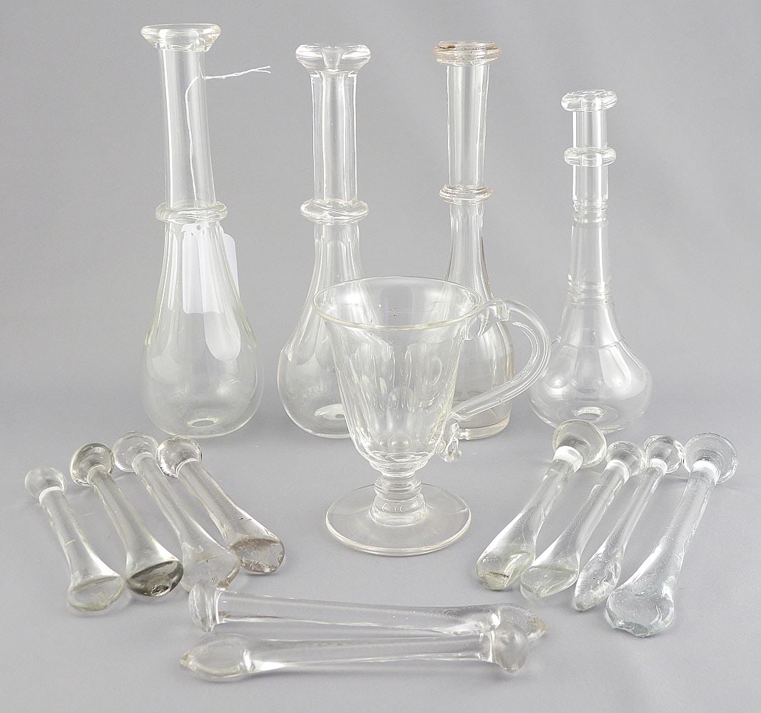 Collection of Georgian Crystal Toddy Lifters/Cup/Muddlers, 4 - 7"L. (1 of 7)