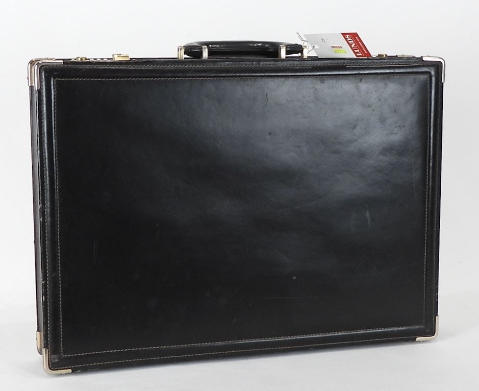 Bally Black Leather Attache Case, 17 1/2 x 12 3/4 x 3". (1 of 3)