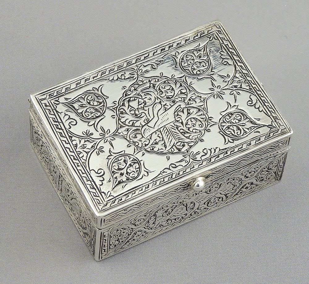 Sterling Silver (marked 925) Hinged Box, 2 1/2"L, 65g. (1 of 8)