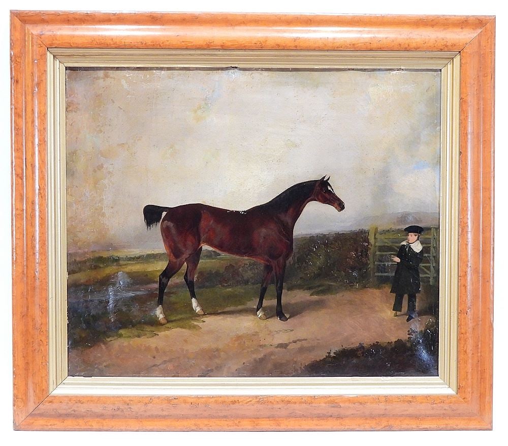 Antique Oil on Canvas, unsigned, 20 x 24", "Well Suited". (1 of 11)