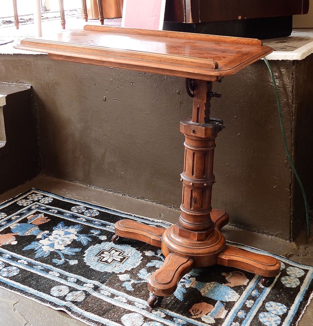 Mid 19th Century "Carter Invalid Chair Maker" Mahogany Table, 26 1/2". (1 of 4)