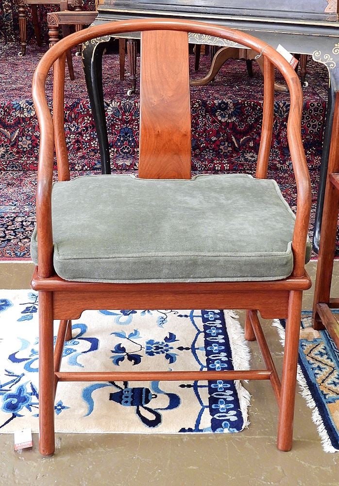 Chinese Rosewood Horseshoe Chair, 20th C., 34 3/4"h. (1 of 2)