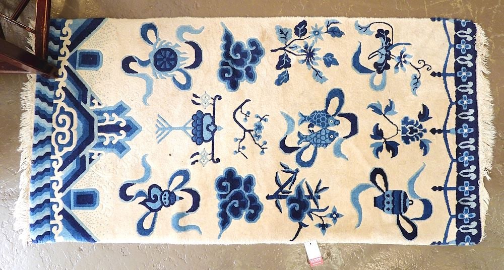 Three Chinese Camel Wool & Wool Scholar's Carpets, Largest 2'4" x 4' 10". (1 of 4)