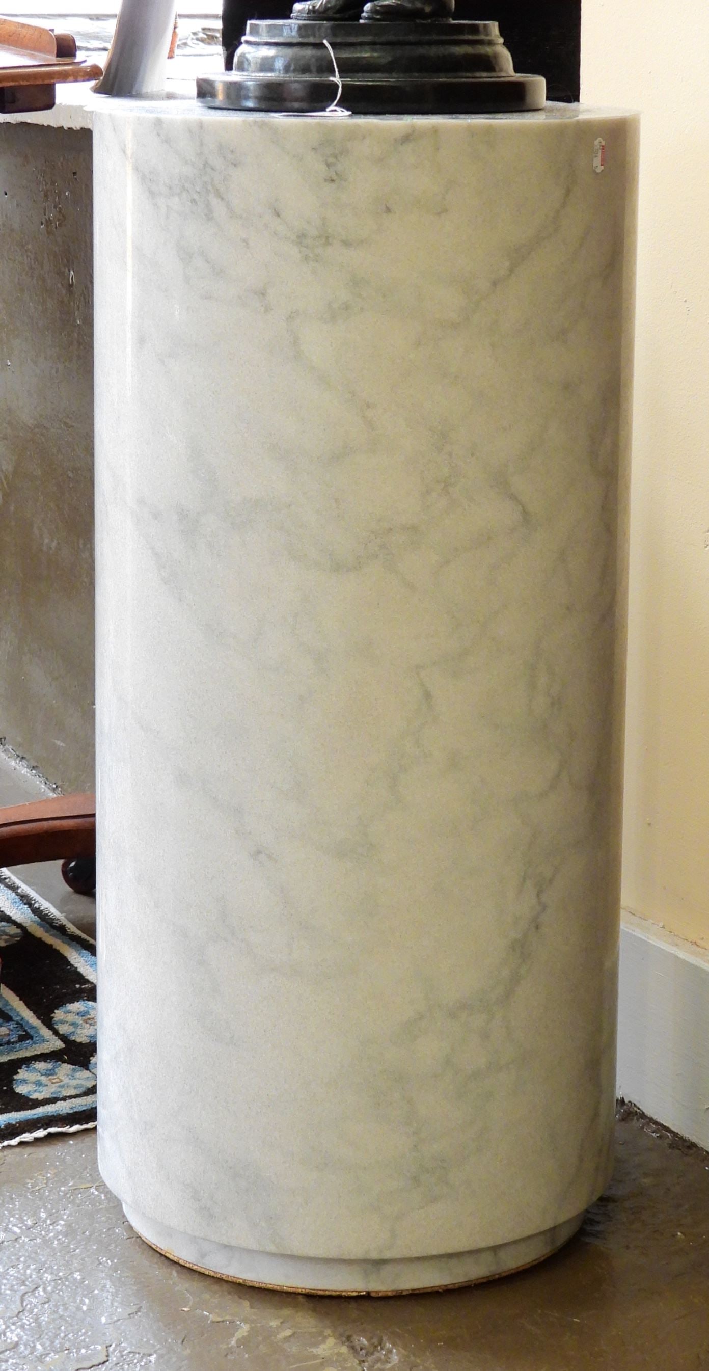 Cylindrical Marble Display Column, 30"h (weight noted). (1 of 2)