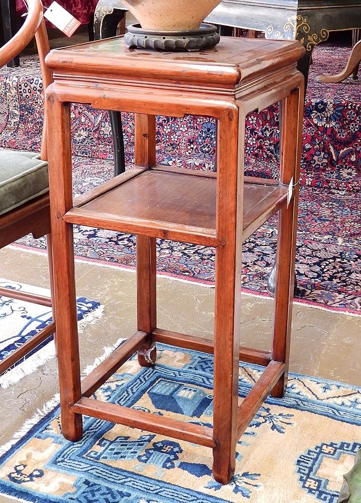 Chinese Tiered Softwood Stand, 30 5/8"h. (1 of 3)