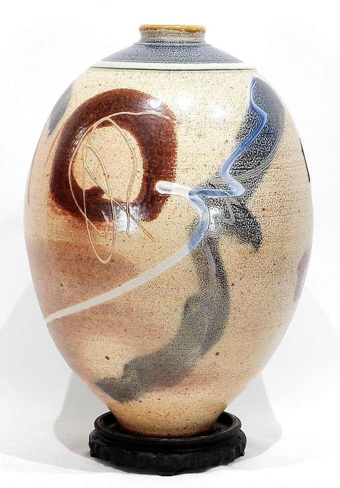 Stoneware Exhibition Vase signed (Gordon) Hutchens, 16 1/2"h. (1 of 5)
