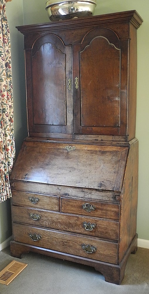 Early Oak Bureau Bookcase C.1700, 76 3/4" High. (1 of 10)