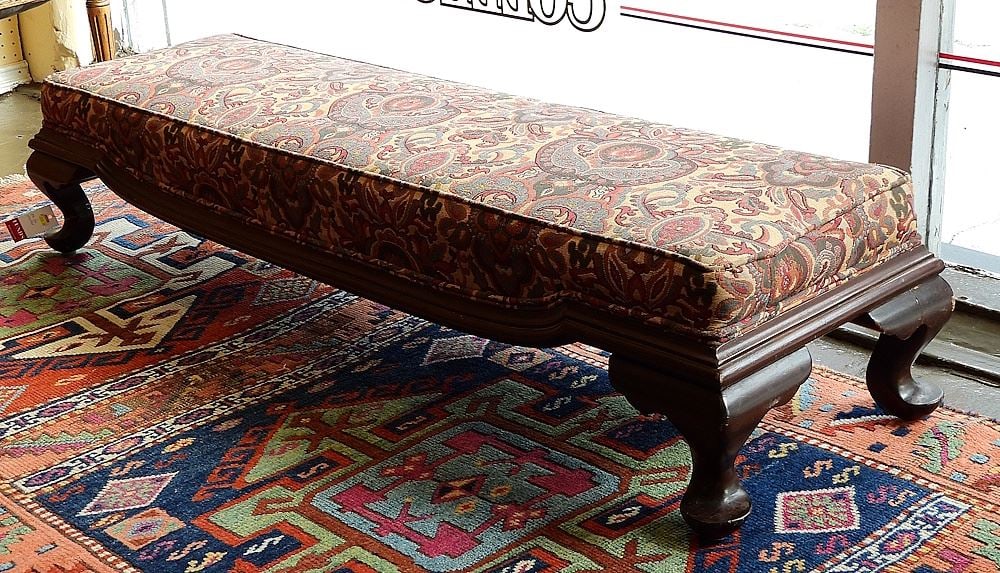 Louis XV Style Fender Bench, 51"L (one leg cracked). (1 of 1)