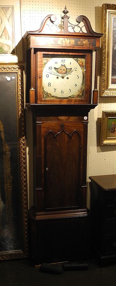 Inlaid Mahogany Tall Case Clock, 88"h. (1 of 4)