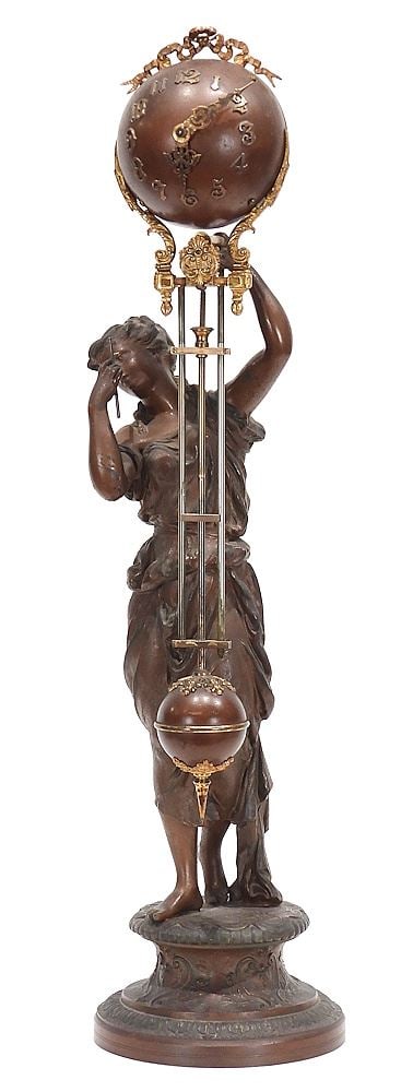 Zinc Mystery Clock, 27 1/2"h. (1 of 6)