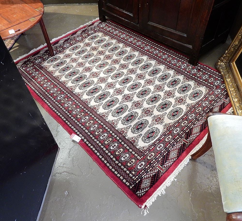 Hand Knotted Bokhara Carpet, Approximately 4'3" x 6'. (1 of 3)
