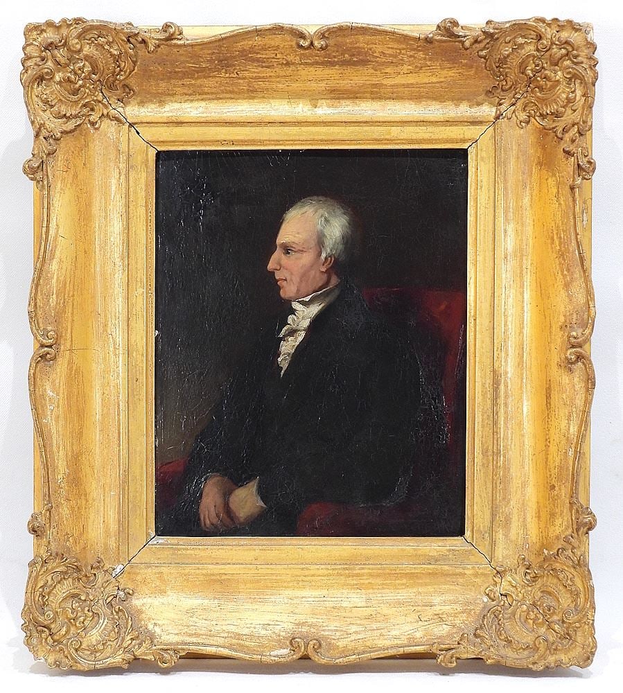 English School 19th C. Oil on Board, 10 x 8" "Portrait of a Gentleman. (1 of 5)
