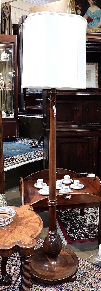 Mahogany Torchiere Floor Lamp, 66"h. (1 of 2)