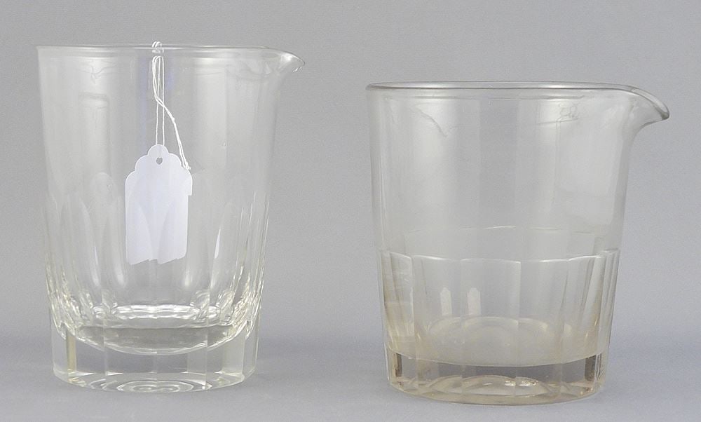 Two Georgian Crystal Mixing Glasses, 4 1/8 & 4 1/2"h. (1 of 3)