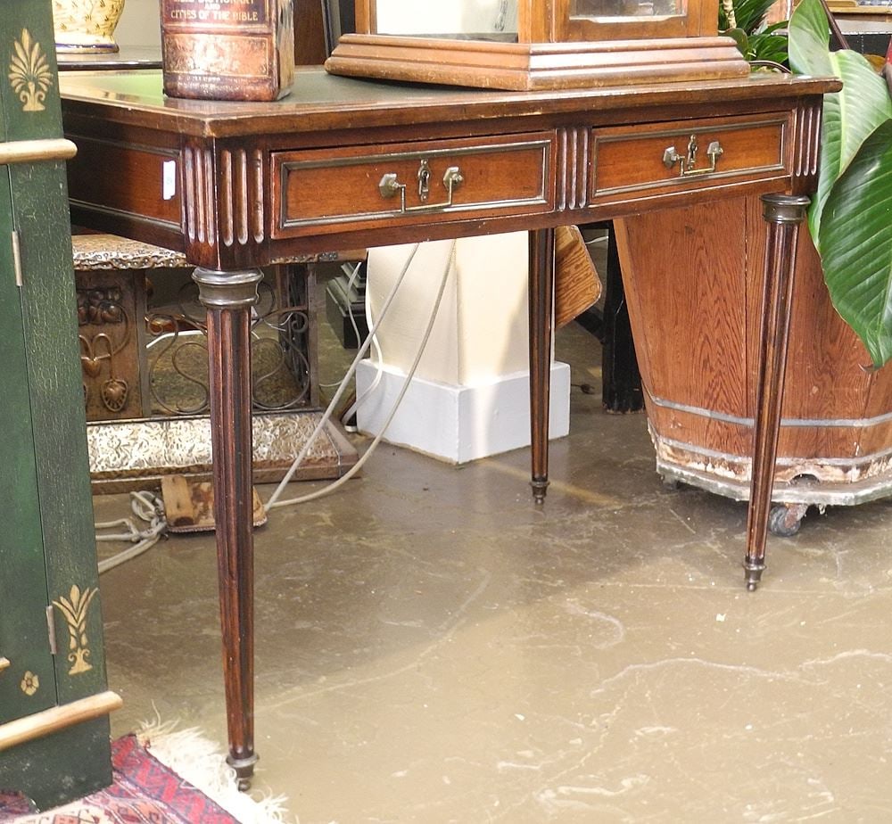 Louis XVI Style Mahogany Writing Table, 39"L. (1 of 2)