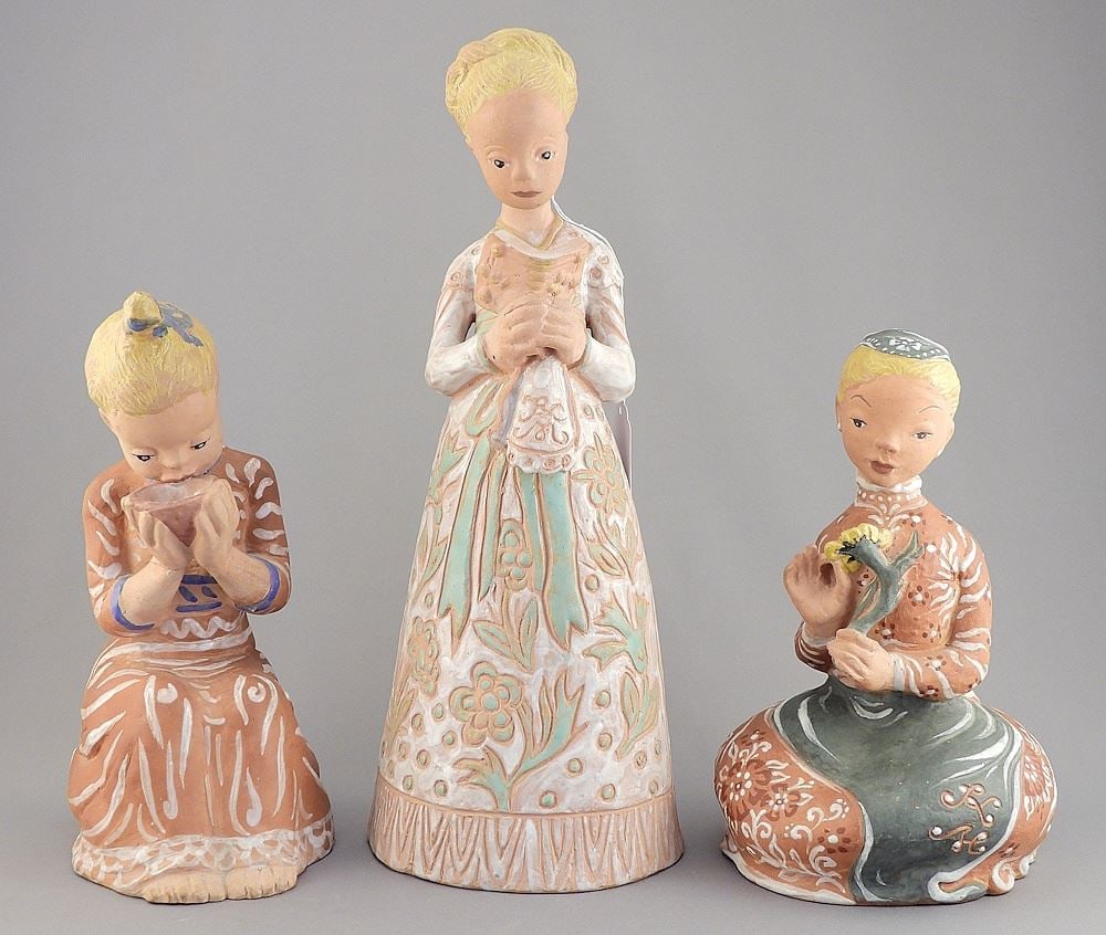 Three Margit Kovacs Hungary Terracotta Figurines. (1 of 4)