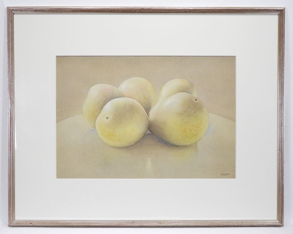 Coloured Pencil Drawing signed T. (Ted) Radema '78, 17 3/8 x 25 1/2" "Pears". (1 of 3)