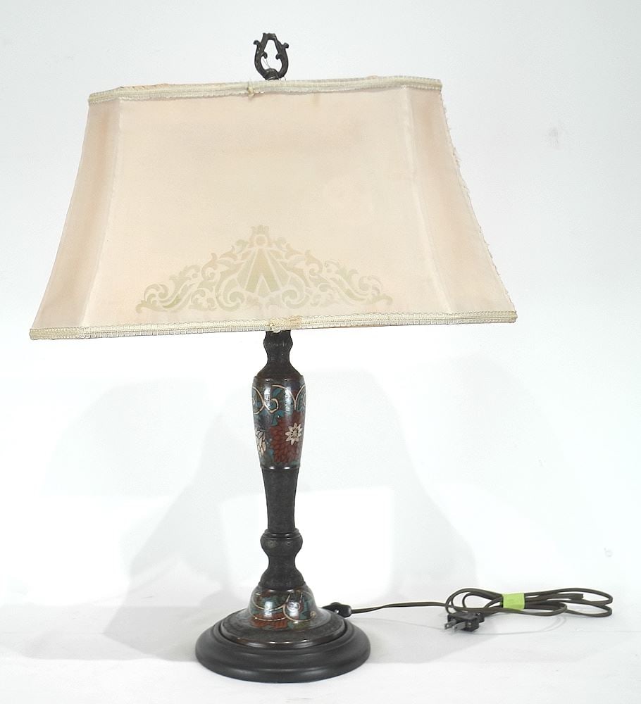 Champleve Bronze Table Lamp, 24 1/2" h. (1 of 3)
