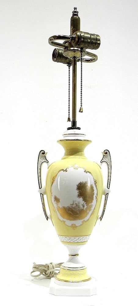 Royal Worchester 1481 Bone China Table Lamp, 25"h.: Royal Worchester 1481 Bone China Table Lamp, 25"h.
