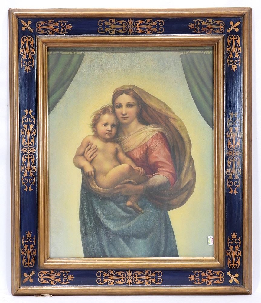 Medici Society Lithograph, 18 3/8 x 14 1/2", "Sistine Madonna".: Medici Society Lithograph, 18 3/8 x 14 1/2", "Sistine Madonna".